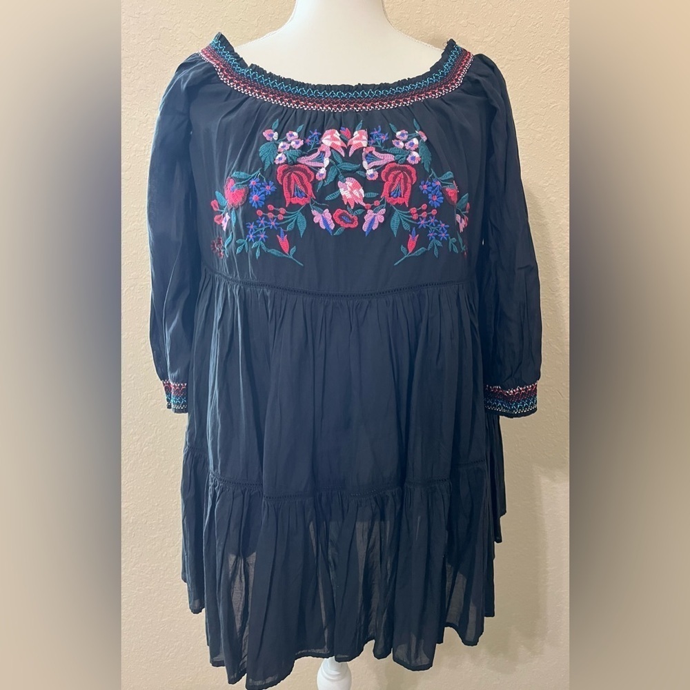 FREE PEOPLE ‘Sunbeams’ off-the-shoulder woven mini-dress, NWT